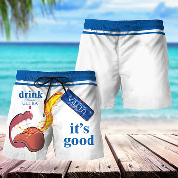 Drink Michelob Ultra It's Good Swim Trunks - VinoVogue.com