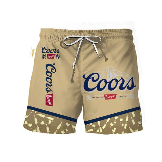 Coors Banquet Bottle Pattern Swim Trunks - VinoVogue.com