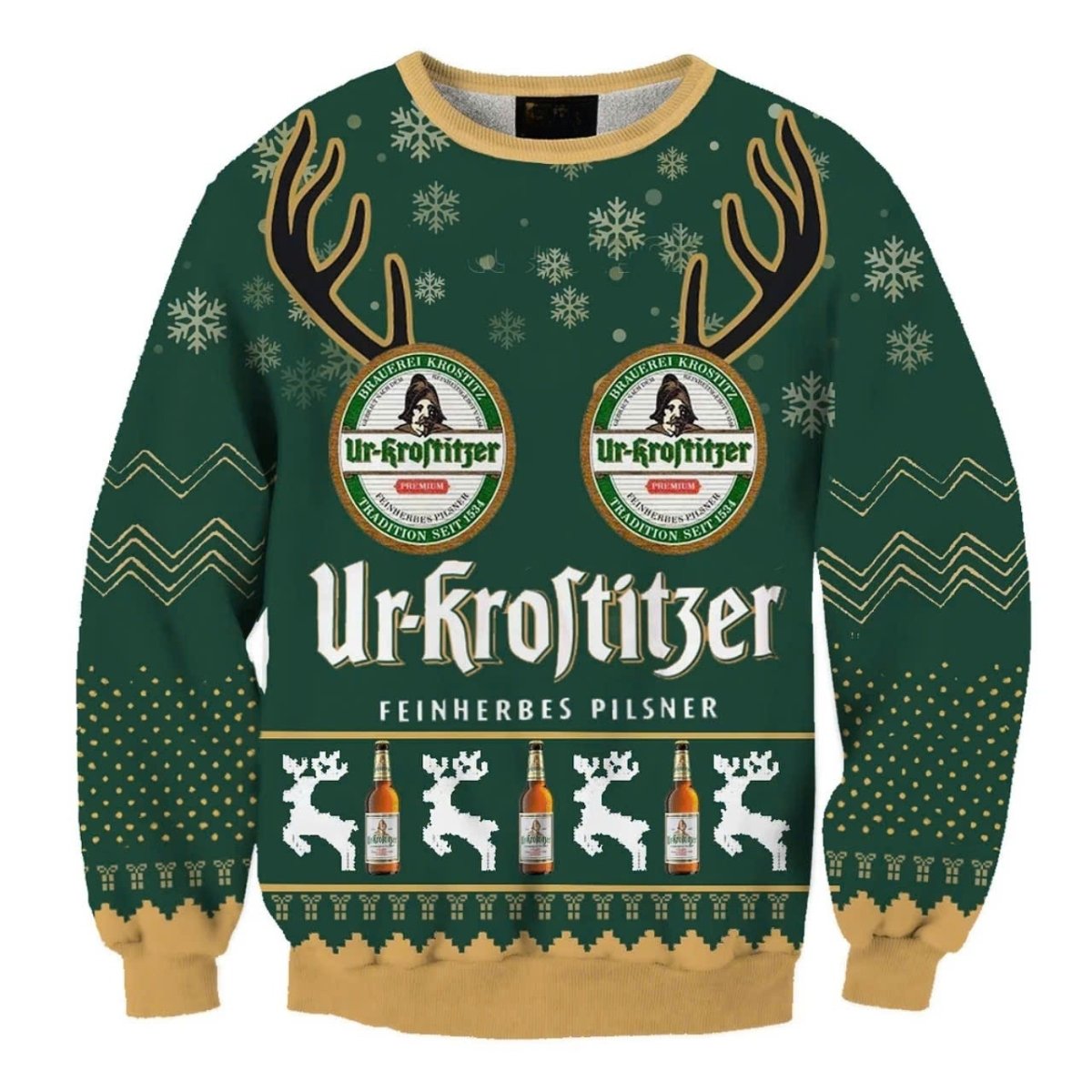 Ur Krostitzer Christmas Reindeer Ugly Sweater - VinoVogue.com