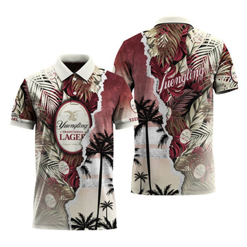 Yuengling Tropical Torn Paper Polo Shirt - VinoVogue.com