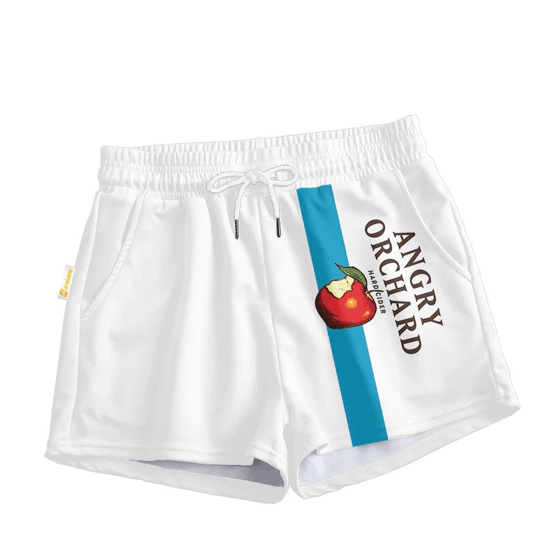 Angry Orchard White Basic Women's Casual Shorts - VinoVogue.com