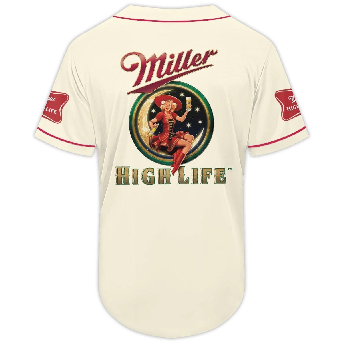 Beige Miller High Life Baseball Jersey - VinoVogue.com