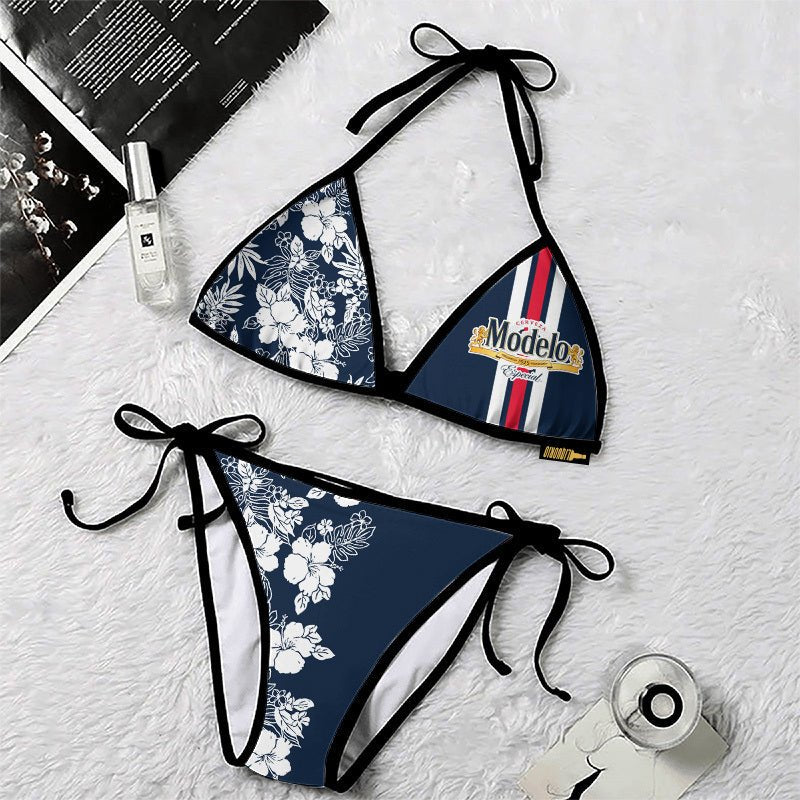 Modelo Flower Triangle Beach Bikini - VinoVogue.com