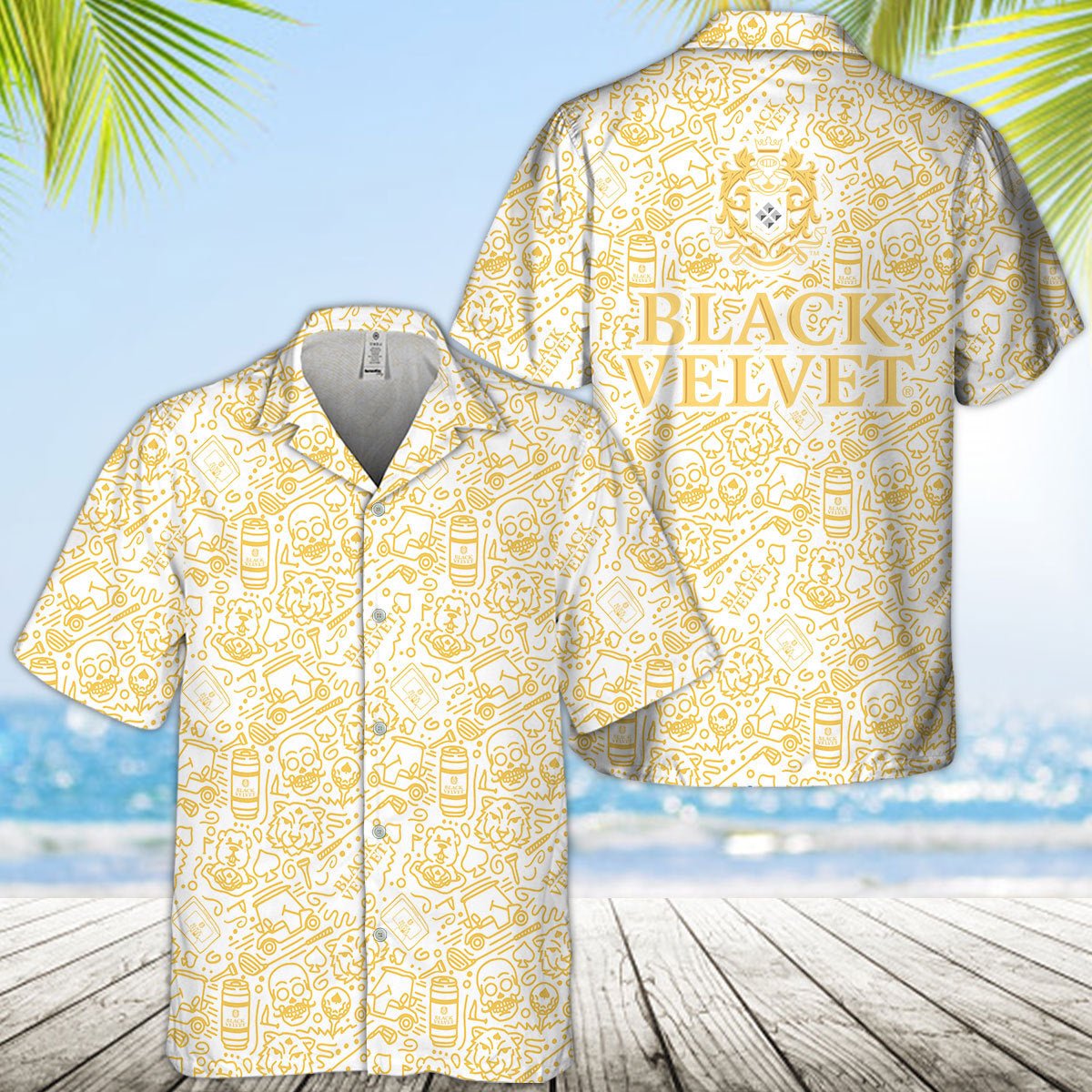 Black Velvet Summer Doodle Art Hawaiian Shirt - VinoVogue.com