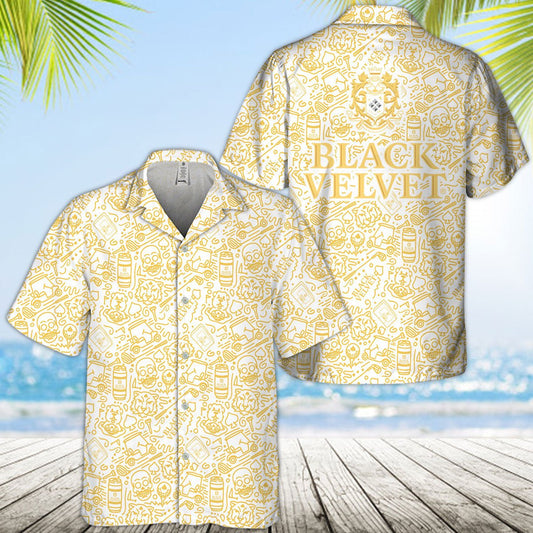 Black Velvet Summer Doodle Art Hawaiian Shirt - VinoVogue.com