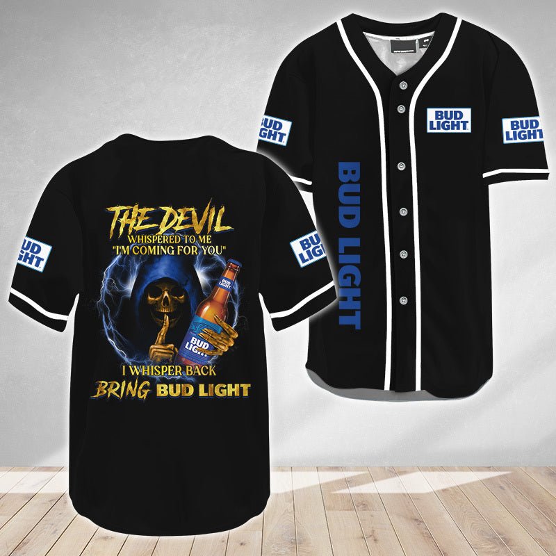 The Devil Whispered Bud Light Baseball Jersey - VinoVogue.com