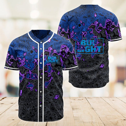 Holographic Colorful Bud Light Baseball Jersey - VinoVogue.com