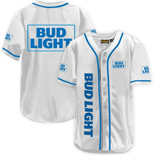 Bud Light White Baseball Jersey - VinoVogue.com