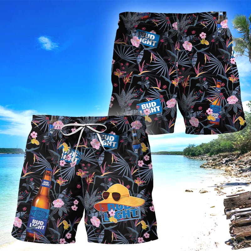 Bud Light Floral Summer Swim Trunks - VinoVogue.com