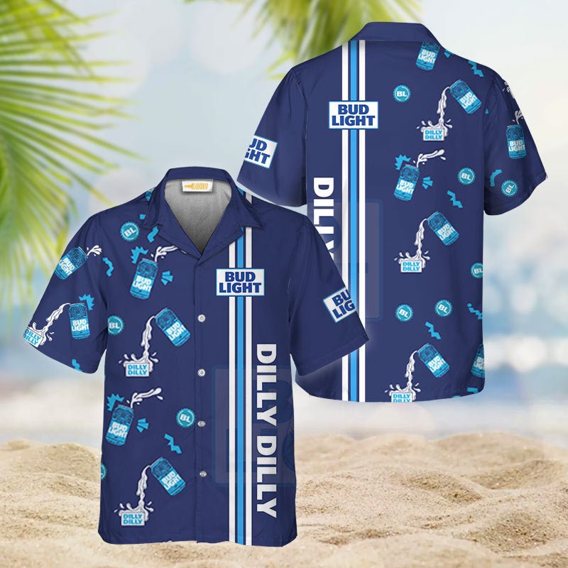 Bud Light Dilly Dilly Beachy Beer Cans Hawaiian Shirt - VinoVogue.com