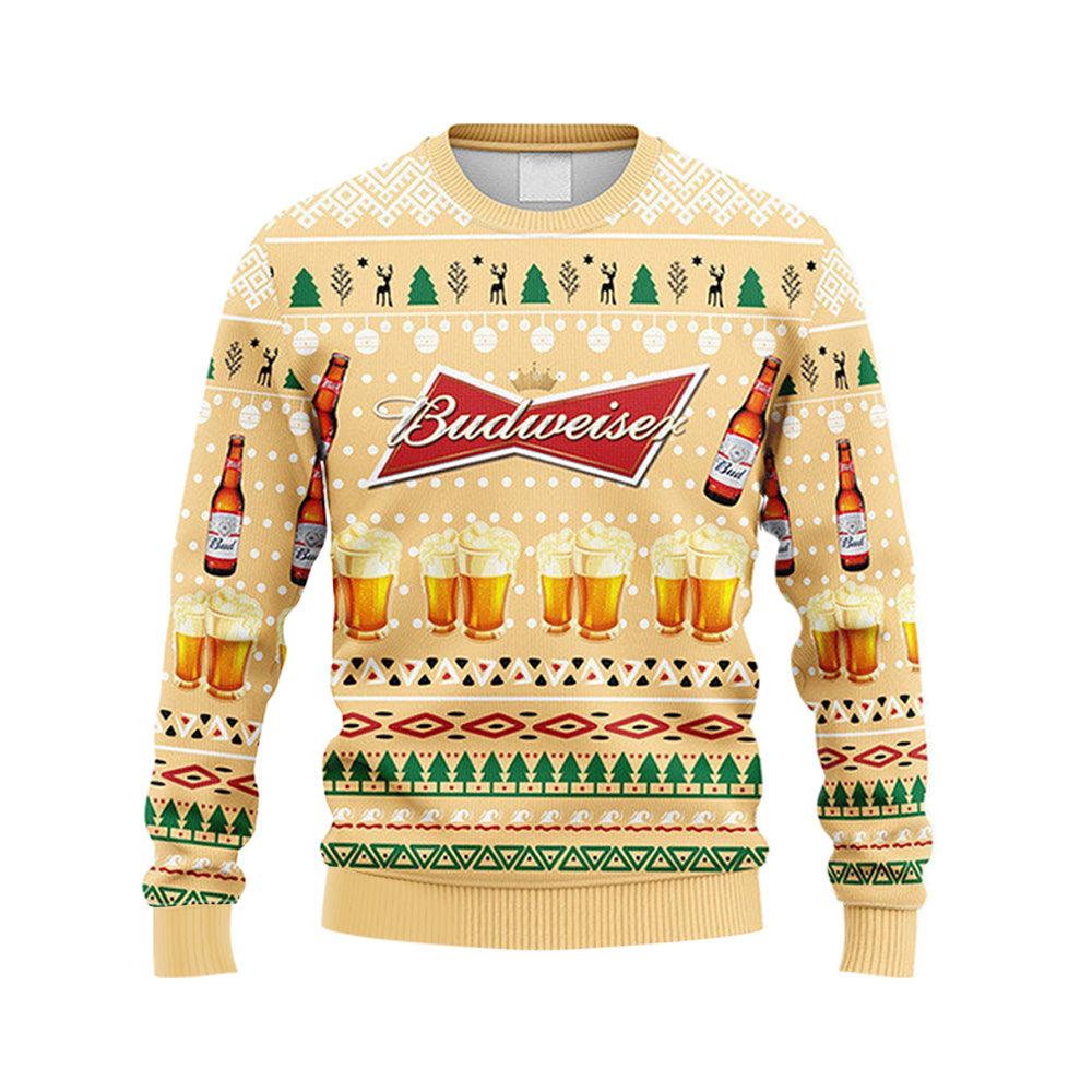 Novelty Budweiser Christmas Ugly Sweater