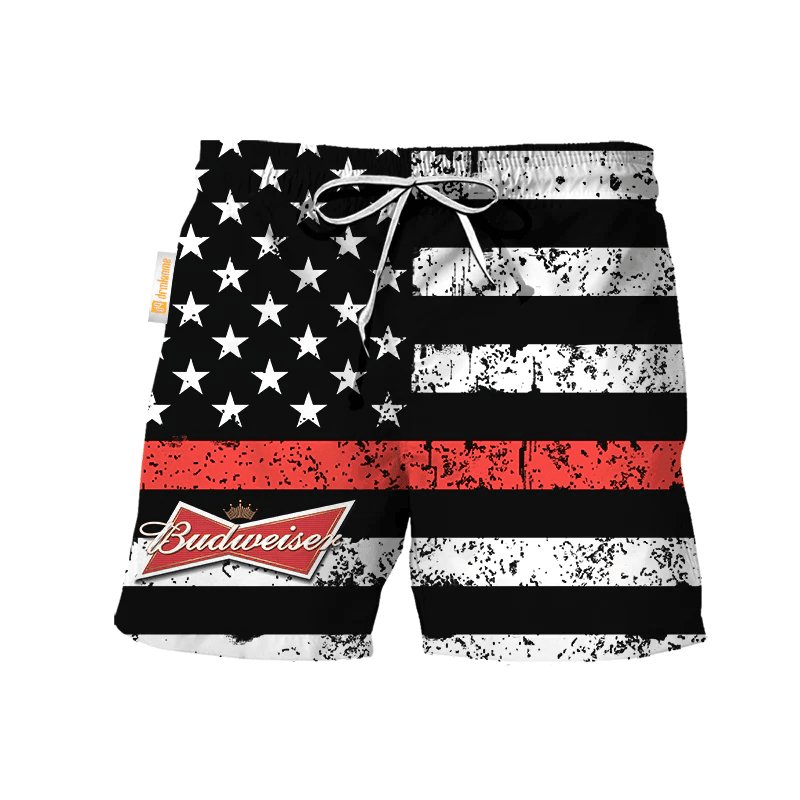 Budweiser USA Flag Swim Trunks - VinoVogue.com