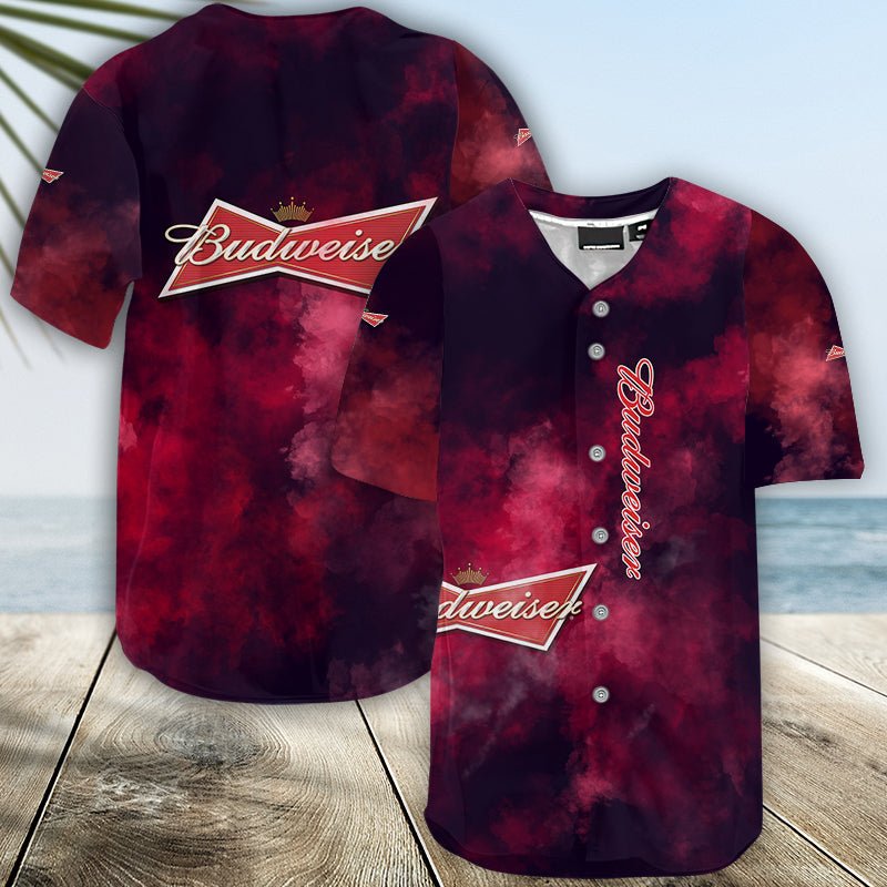 Budweiser Colorful Smoke Jersey Shirt - VinoVogue.com