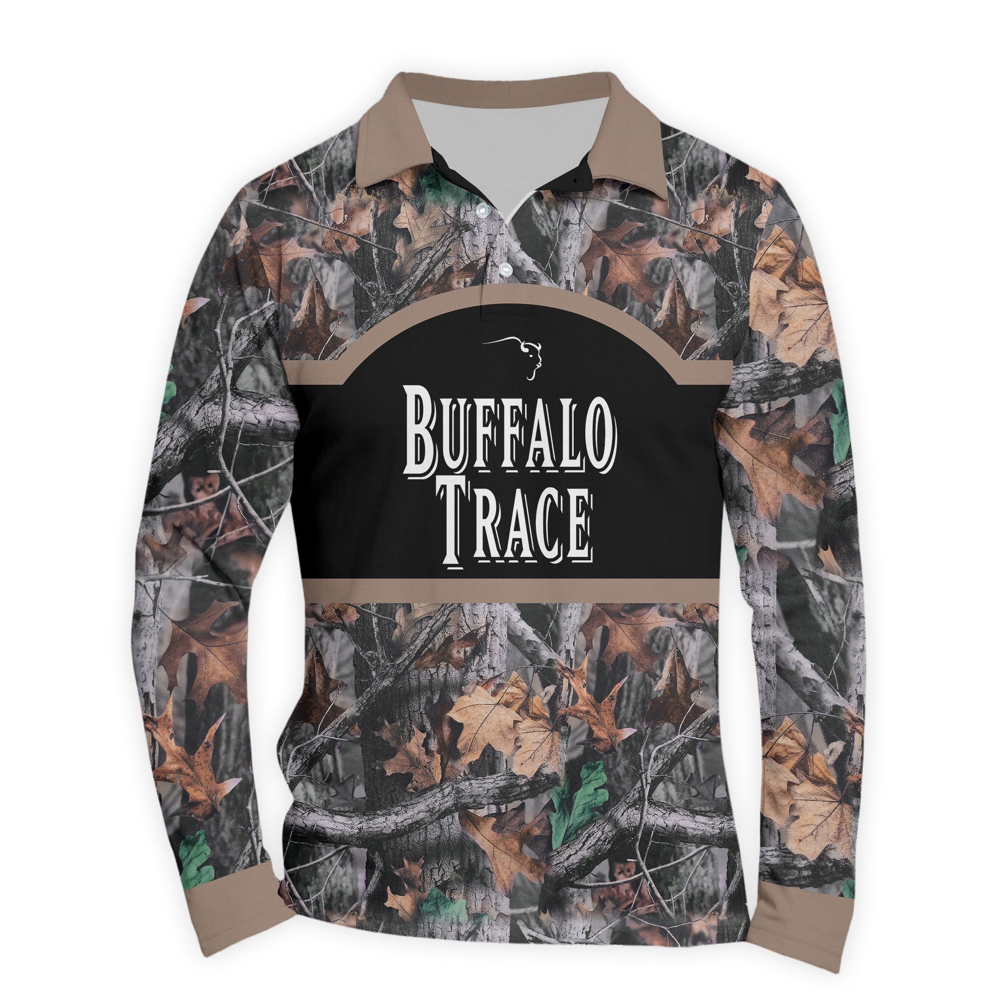  Buffalo Trace Camouflage Golf Long Sleeve Polo Shirt