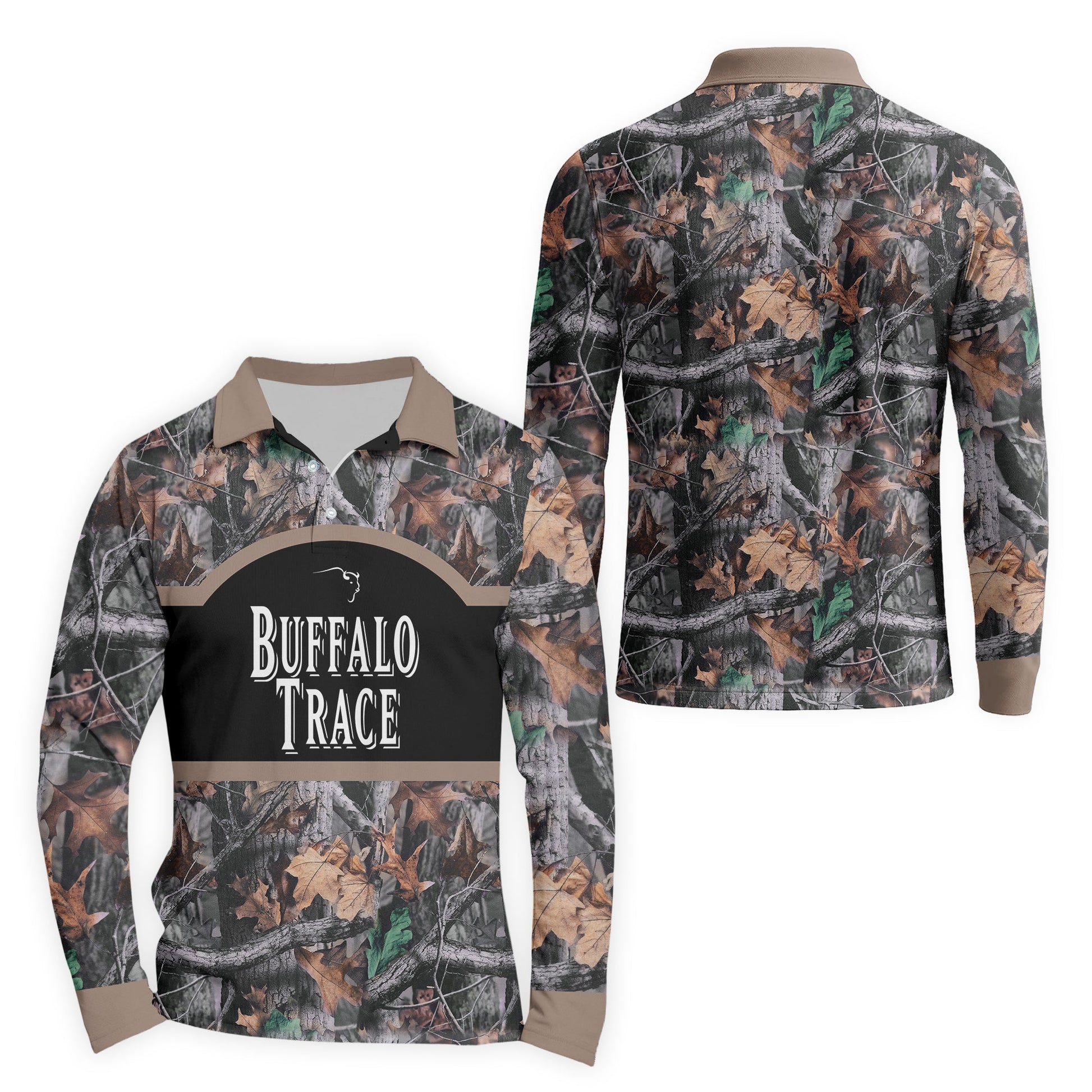  Buffalo Trace Camouflage Golf Long Sleeve Polo Shirt