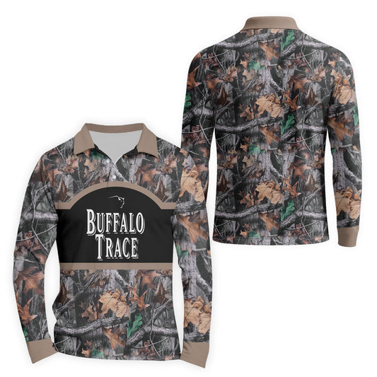  Buffalo Trace Camouflage Golf Long Sleeve Polo Shirt