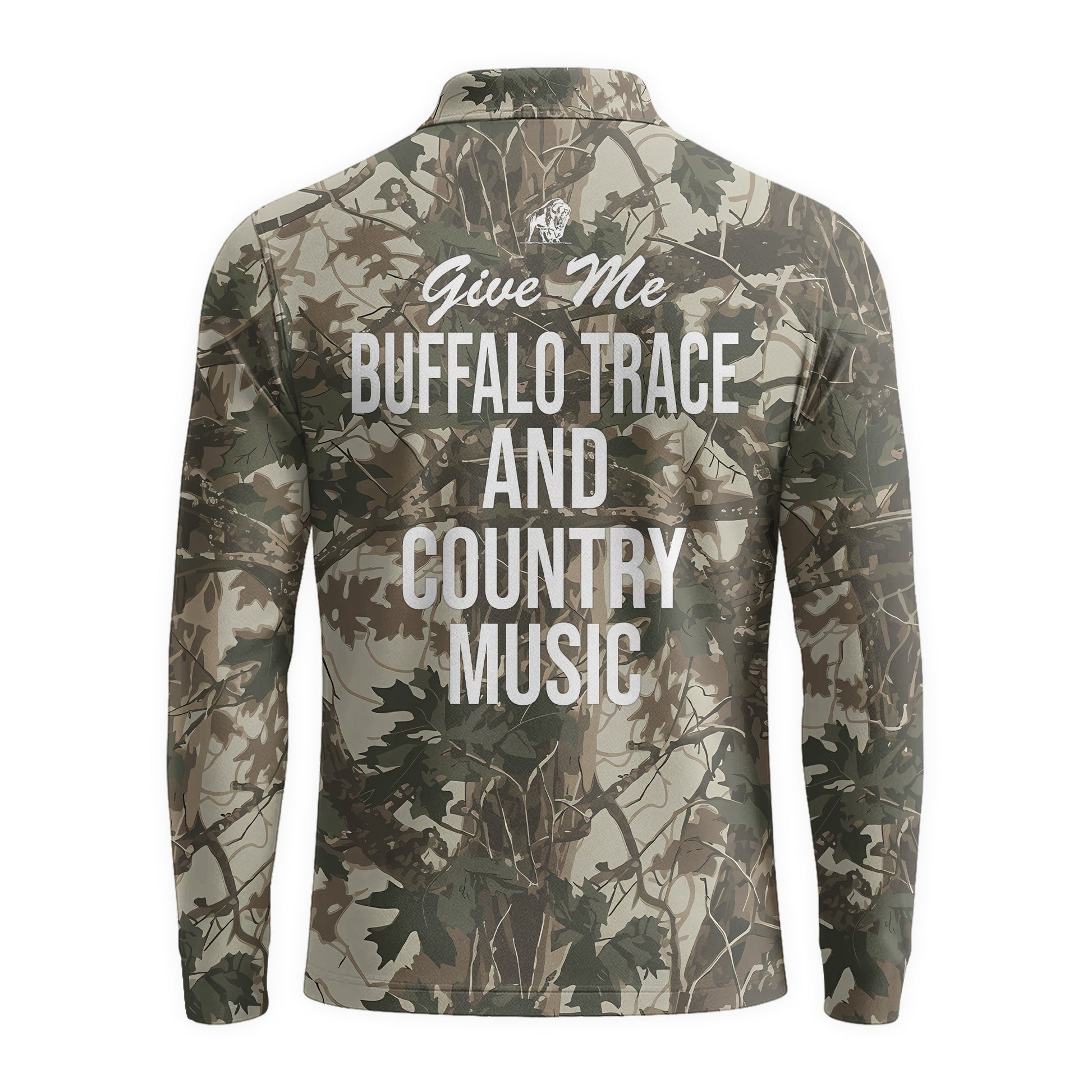  Buffalo Trace Country Camo Golf Long Sleeve Polo Shirt
