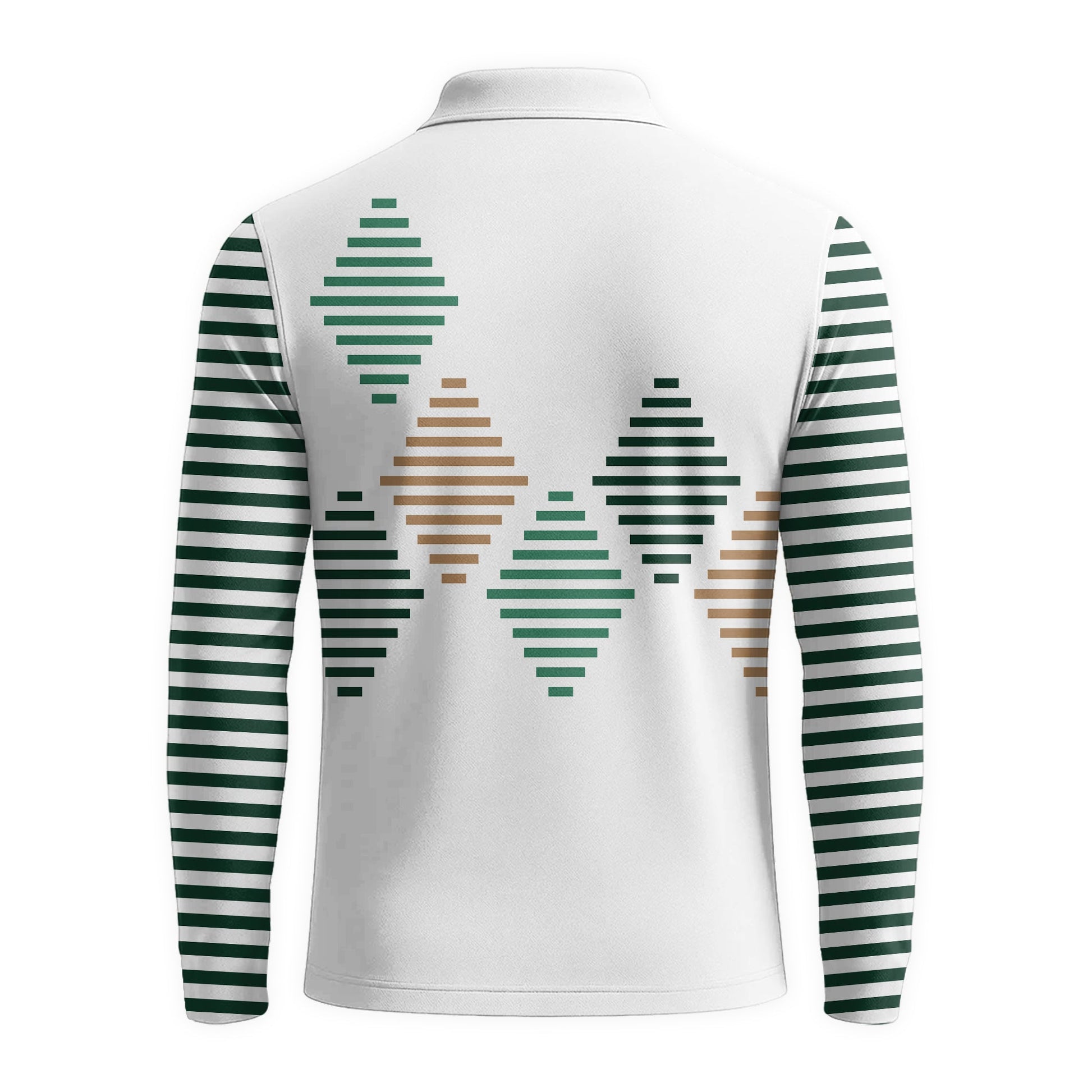  Buffalo Trace Diamond Stripe Golf Long Sleeve Polo Shirt