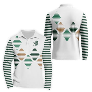  Buffalo Trace Diamond Stripe Golf Long Sleeve Polo Shirt