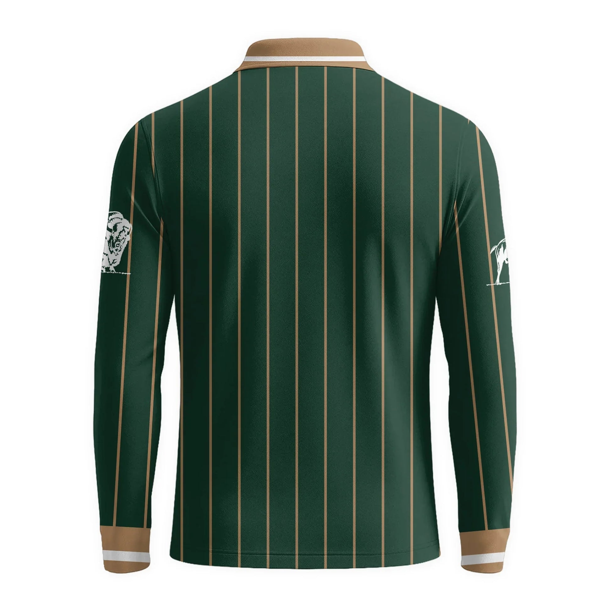  Buffalo Trace Pinstripe Classic Golf Long Sleeve Polo Shirt