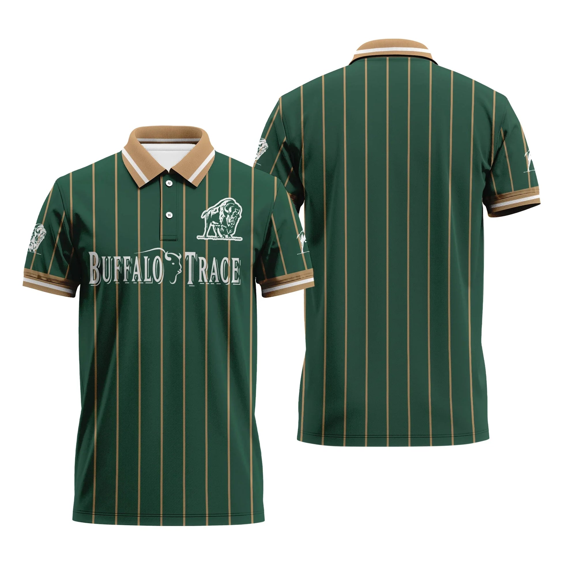 Buffalo Trace Pinstripe Classic Polo Shirt