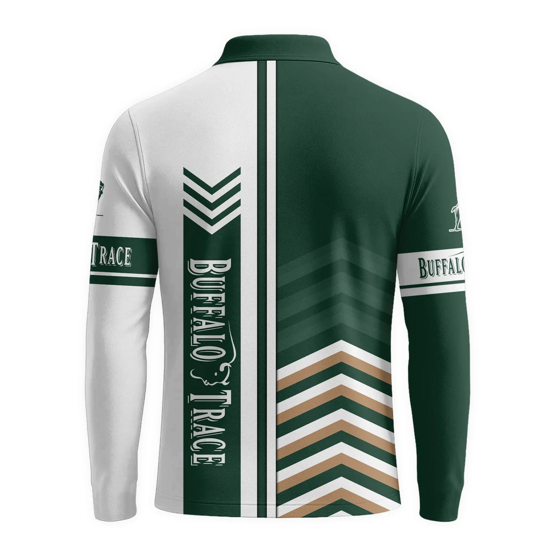  Buffalo Trace Racing Stripe Golf Long Sleeve Polo Shirt