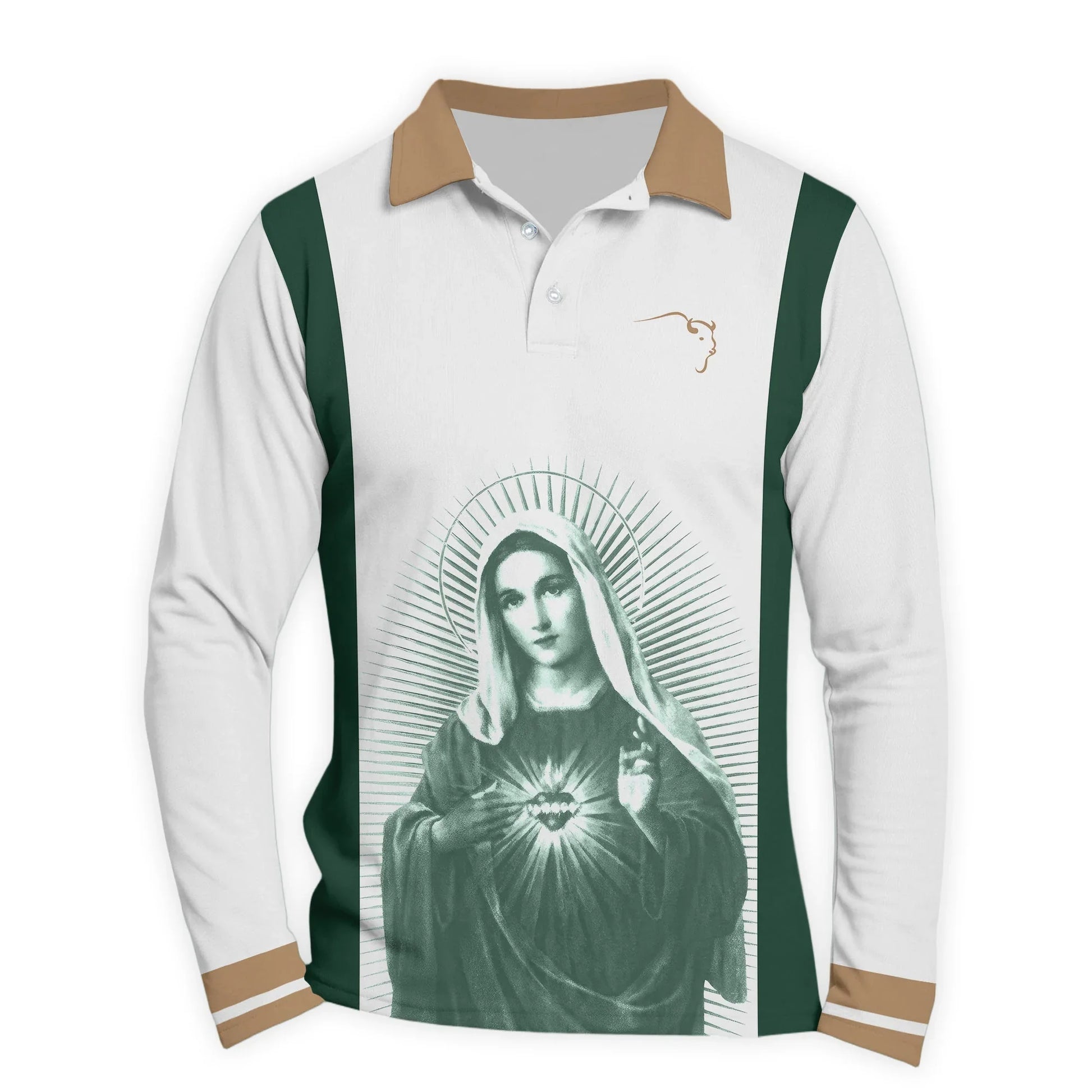  Buffalo Trace Sacred Maria Golf Long Sleeve Polo Shirt