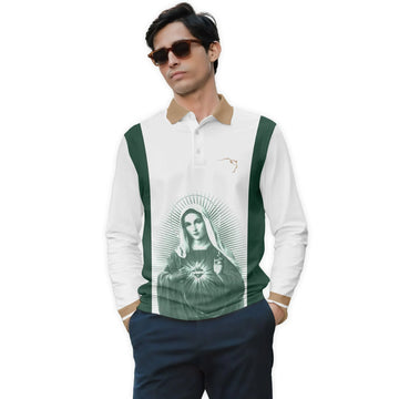  Buffalo Trace Sacred Maria Golf Long Sleeve Polo Shirt