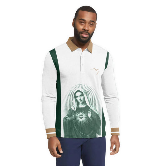  Buffalo Trace Sacred Maria Golf Long Sleeve Polo Shirt