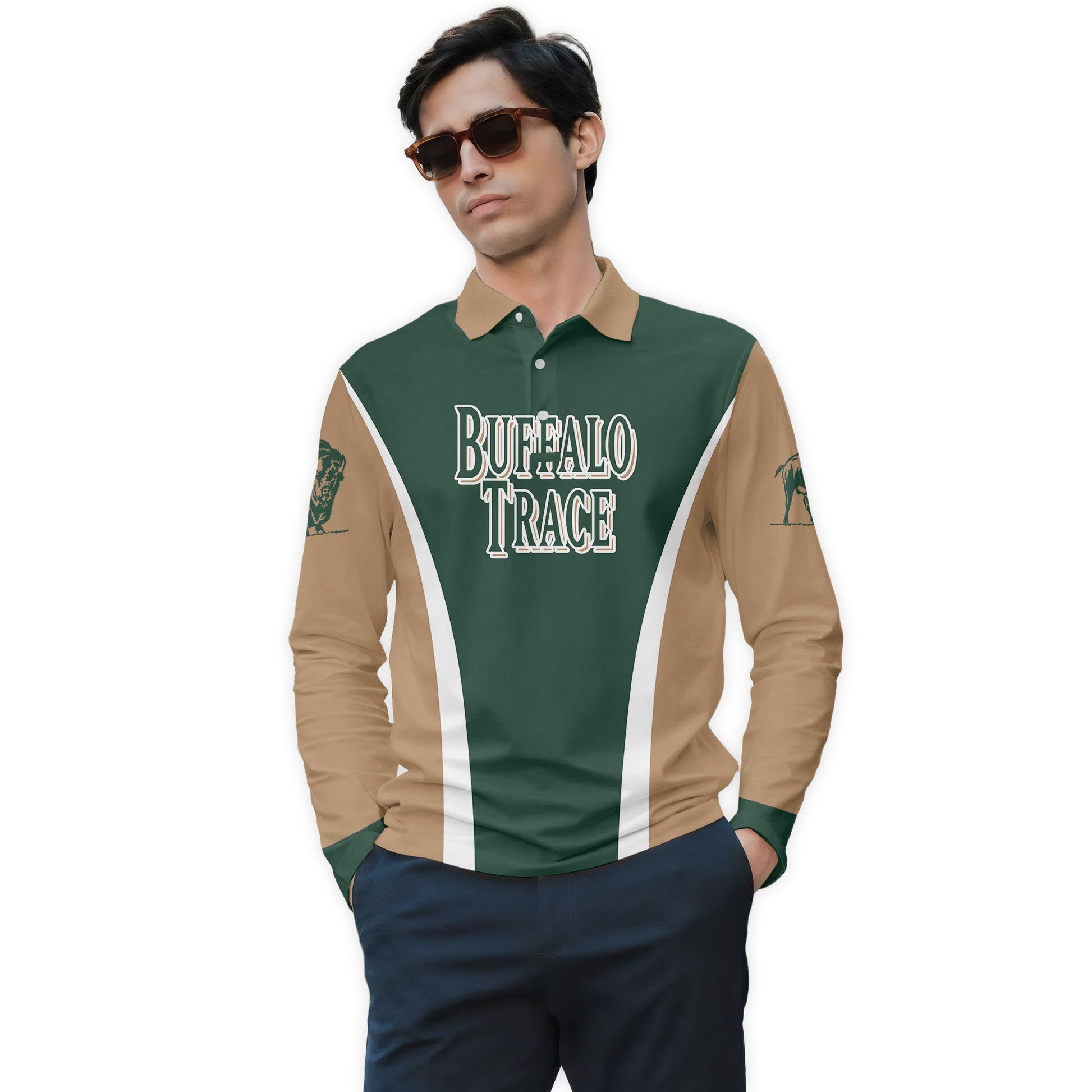  Buffalo Trace Summit Flow Golf Long Sleeve Polo Shirt