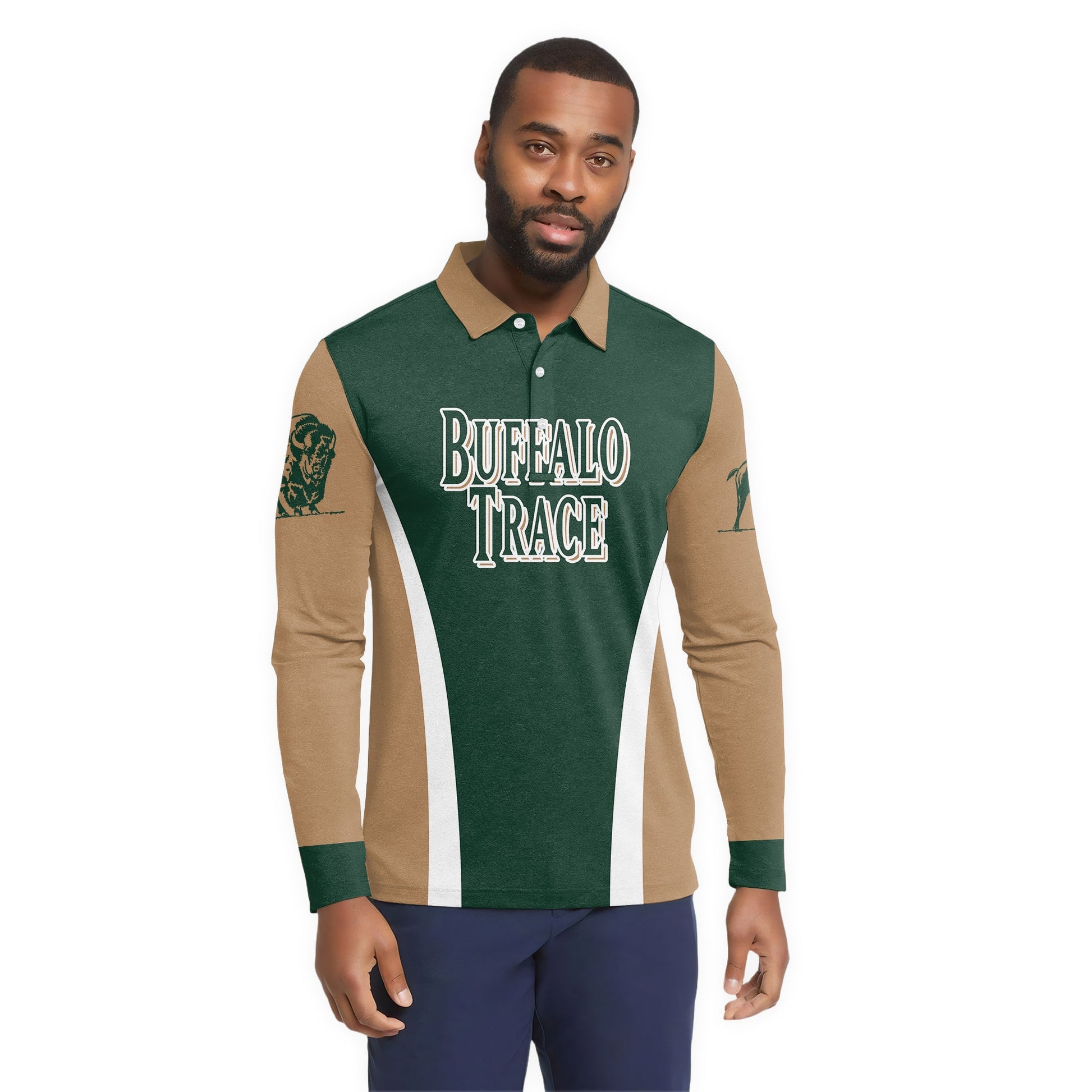  Buffalo Trace Summit Flow Golf Long Sleeve Polo Shirt