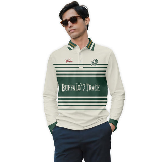  Buffalo Trace Vintage Stripe Long Sleeve Polo Shirt