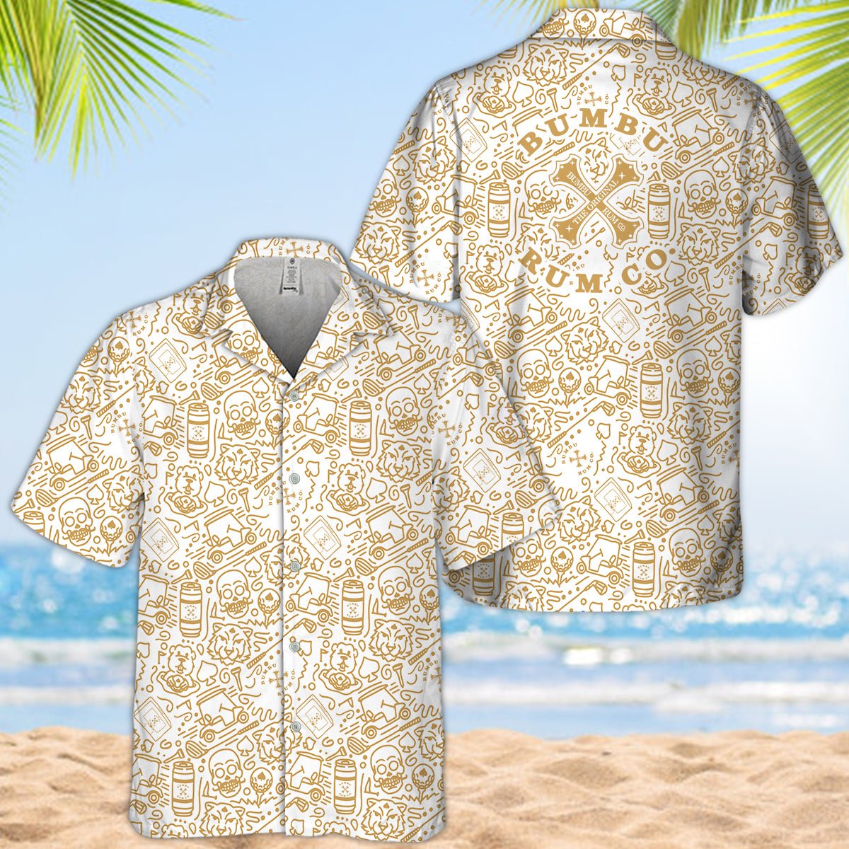 Bumbu Rum Summer Doodle Art Hawaiian Shirt - VinoVogue.com