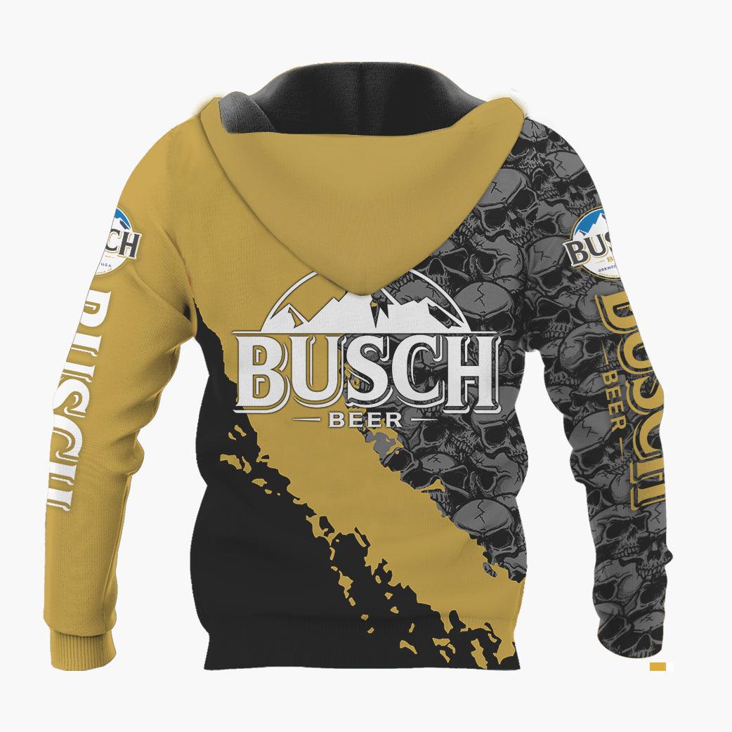 Busch Beer Skulls Zip Hoodie