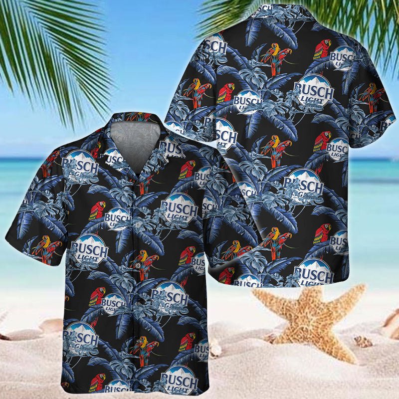 Busch Light Red Parrots Hawaiian Shirt - VinoVogue.com