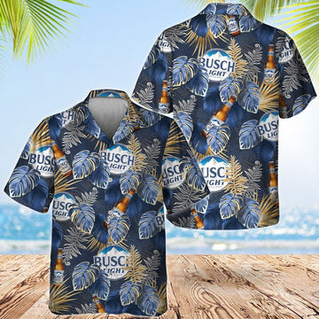 Busch Light Palm Leaves Print Hawaiian Shirt - VinoVogue.com