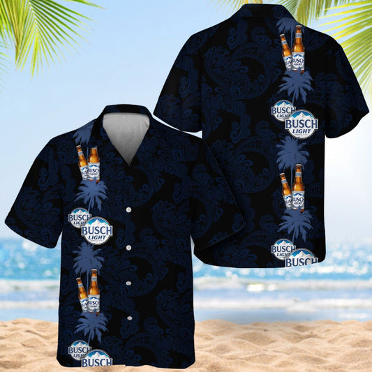 Busch Light Coconut Tree Pattern Hawaiian Shirt - VinoVogue.com