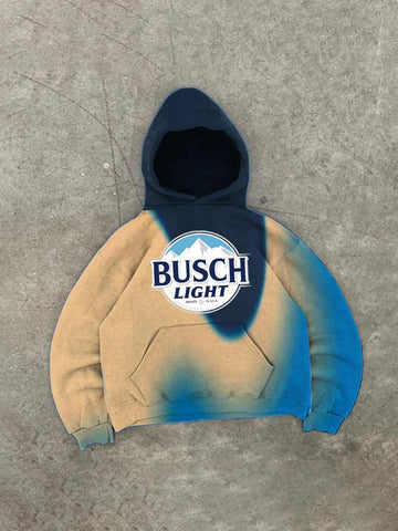 Busch Light Art Tie Dyed Navy Hat Hoodie