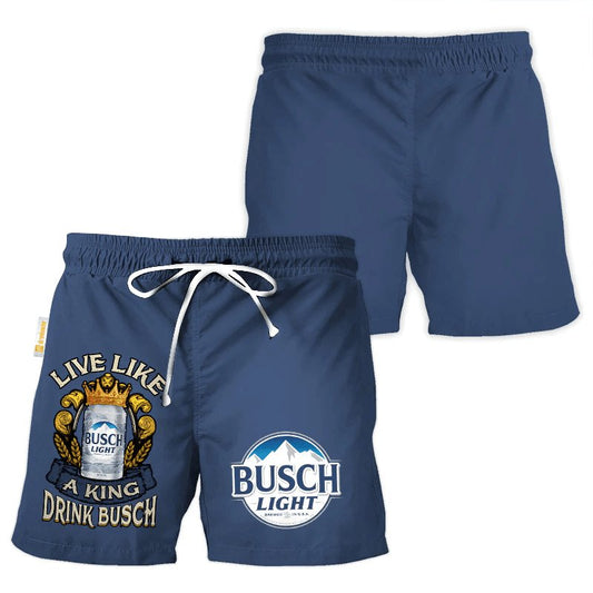 Busch Light Blue Basic Swim Trunks - VinoVogue.com