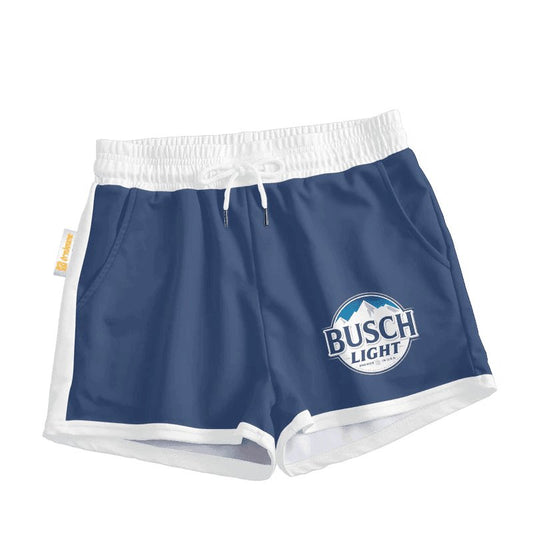 Busch Light Blue Basic Women's Casual Shorts - VinoVogue.com