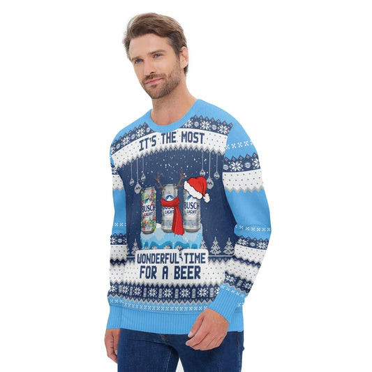 Busch Light The Most Wonderful Time Ugly Sweater
