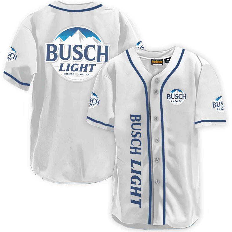 Busch Light White Baseball Jersey - VinoVogue.com