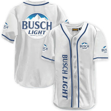 Busch Light White Baseball Jersey - VinoVogue.com