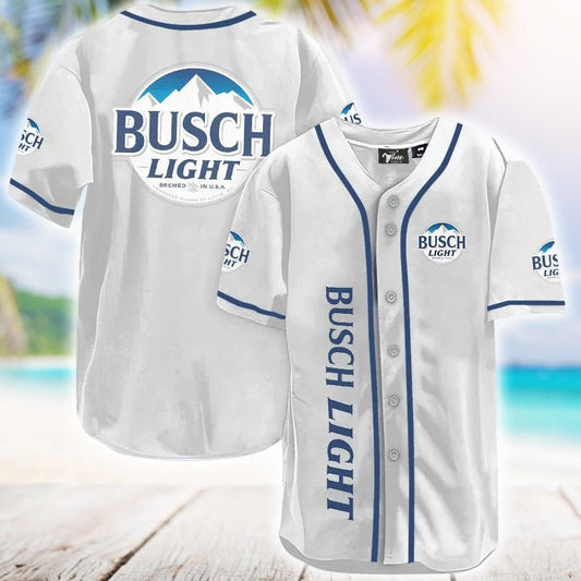 Busch Light White Baseball Jersey - VinoVogue.com