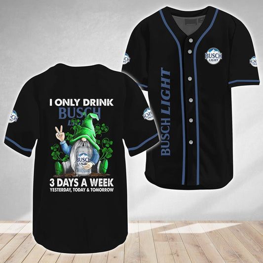 Gnome Only Drink Busch Light Baseball Jersey - VinoVogue.com