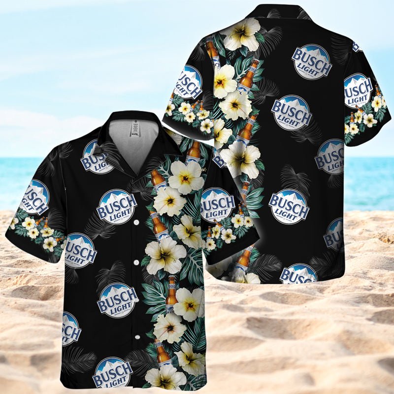 Busch Light Tropical Floral Hawaiian Shirt - VinoVogue.com