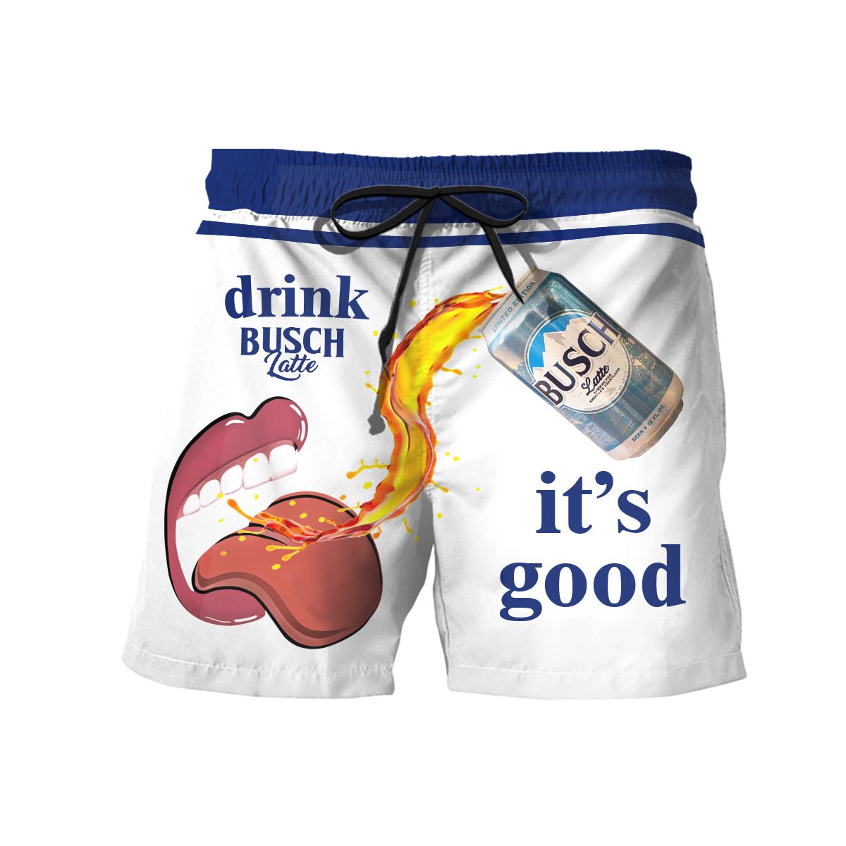 Drink Busch Latte It's Good Swim Trunks - VinoVogue.com