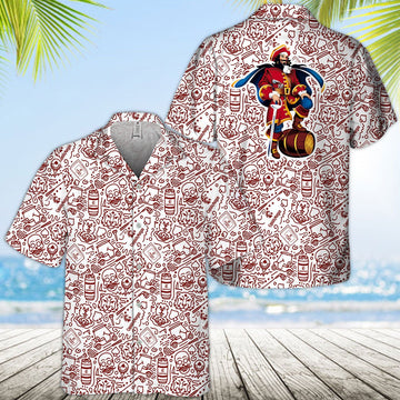 Captain Morgan Summer Doodle Art Hawaiian Shirt - VinoVogue.com