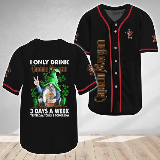 Gnome Only Drink Captain Morgan Baseball Jersey - VinoVogue.com