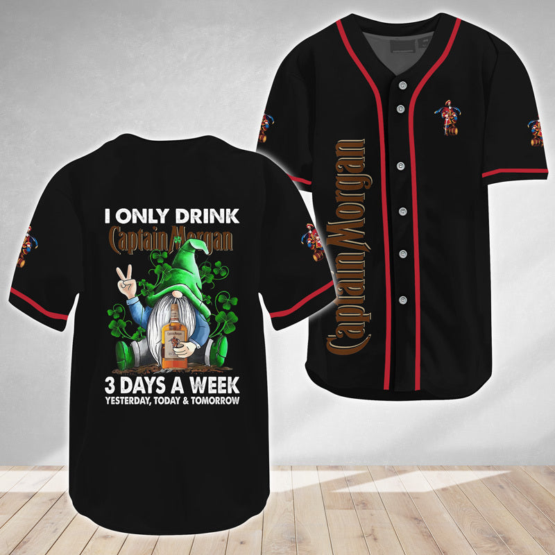 Gnome Only Drink Captain Morgan Baseball Jersey